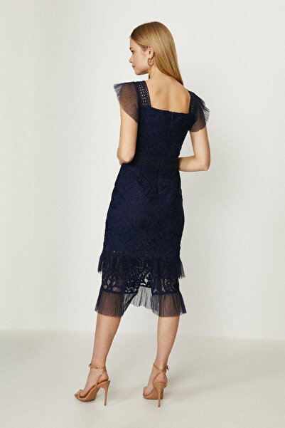 NO BRAND Rochie de cocktail bordo, midi, brodată, Coast 38
