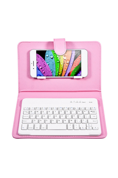 NO BRAND Tastatură Bluetooth pentru smartphone - Roz