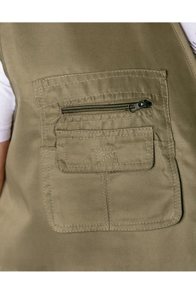 NO BRAND Vestă subțire mare din bumbac pentru bărbați, cu 14 buzunare! 2470-5...