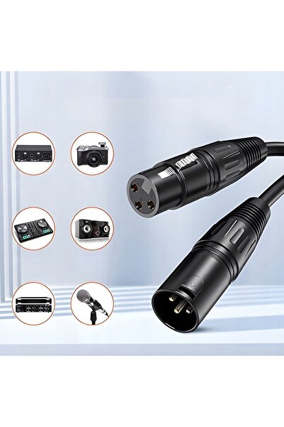 NO BRAND 10 x cablu de semnal XLR cu 3 pini, cablu de semnal DMX512, cablu DMX
