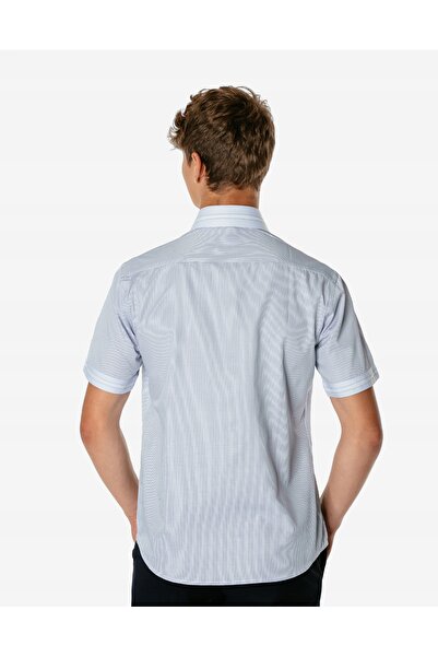 NO BRAND Cămașă elegantă de bărbați, 100% bumbac, mânecă scurtă Wy127-1 43/44