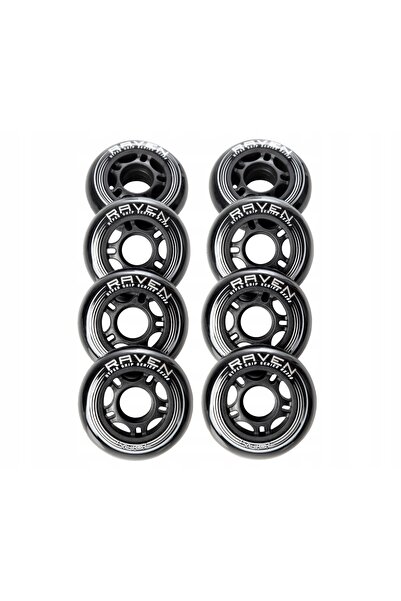 NO BRAND 8X Roți de role negre 72mm + 16X Rulmenți Raven Abec9