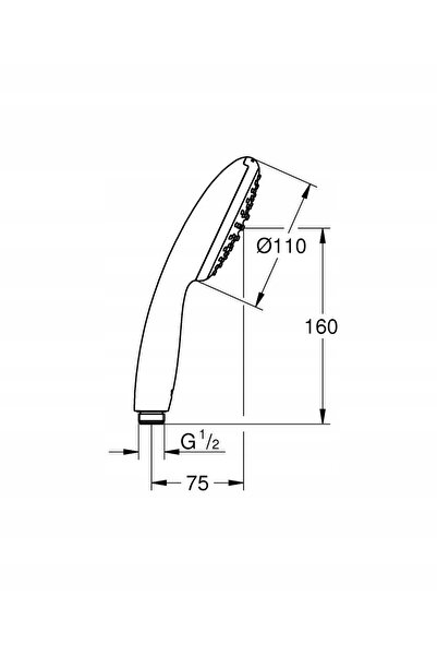 NO BRAND Grohe Tempesta Pară de duș cu mâner, Crom 1-F