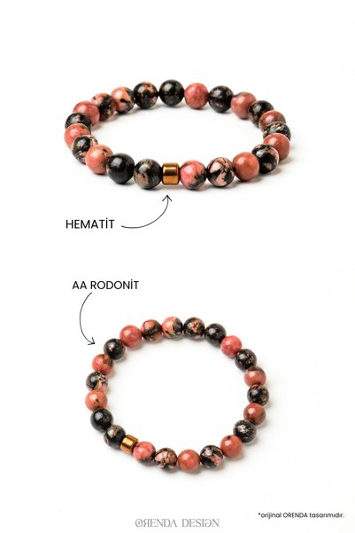 Orenda Design Rodonite Men's Bracelet |   Balance & Relationship Healing |   Natural Stone