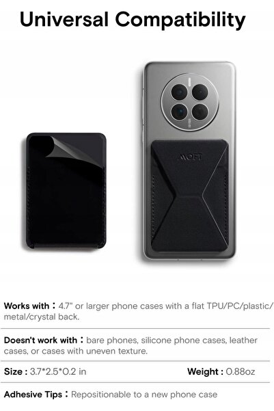 NO BRAND Moft Suport adeziv din piele pentru iPhone Samsung Huawei Portofel N...
