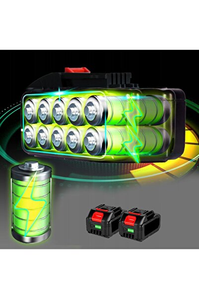 NO BRAND Încălzitor electric cu litiu cu lumini LED + 2 baterii de 2600mAh