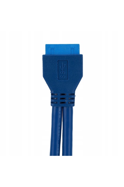 NO BRAND Cablu USB 3.0 cu 19 pini la 2AF, cu fir dublu, pivotant, pentru mont...
