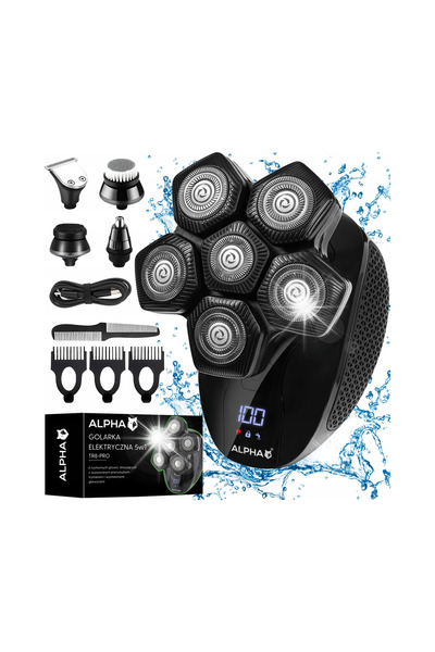 NO BRAND Aparat de ras Golarka Alpha 5W1 pentru bărbați + Trimmer pentru bărb...