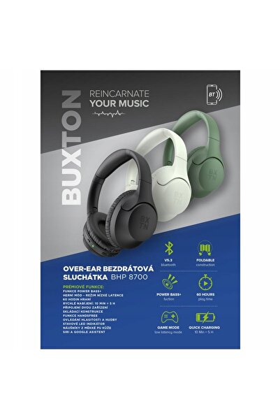 NO BRAND Căști Bluetooth fără fir Buxton Bhp 8700 Verzi Microfon 60H