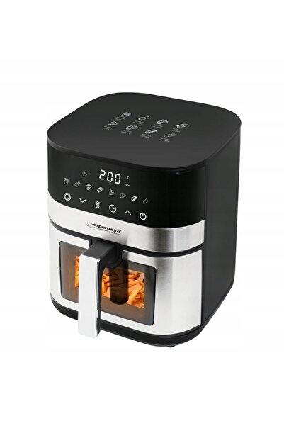 NO BRAND Airfryer 5L 1400W Negru, Puternic, 8 Moduri, Friteuză fără ulei