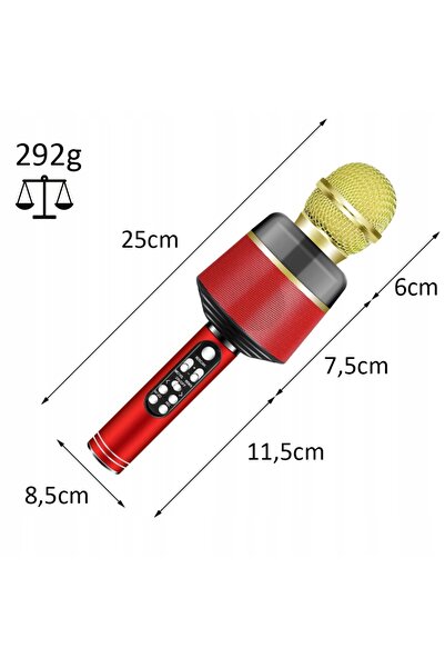 NO BRAND Arsa Go Microfon wireless RGB Bluetooth pentru karaoke cu difuzor