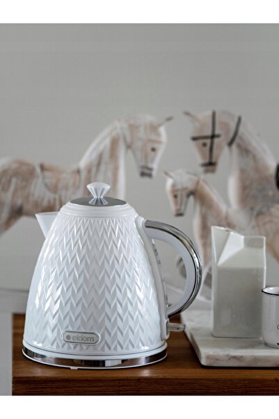 NO BRAND Fierbător electric fără fir, puternic 2000W, estetic, 1,7L, mare, alb