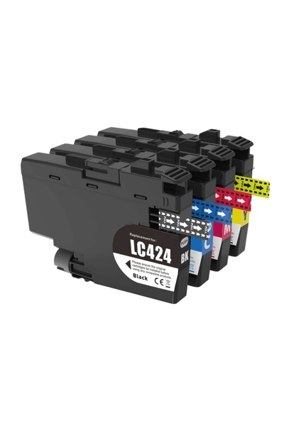 NO BRAND Set de 4 cerneală compatibilă pentru BROTHER LC424 DCP-J1200DW DCP-J...