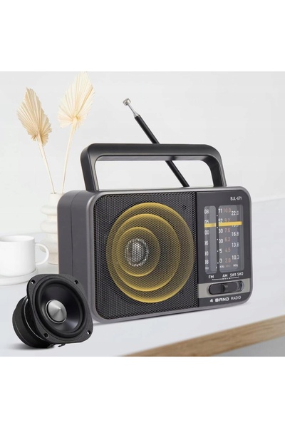 NO BRAND Radio portabil AM/FM cu tranzistori și difuzor - Alimentat cu bateri...