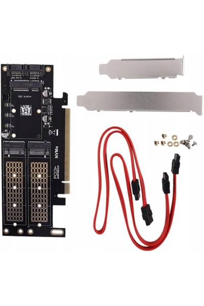NO BRAND Adaptor Controler 3x Disk M.2 SATA + NVMe + mSATA PCI-E X16