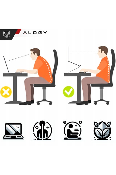 NO BRAND Alogy Suport laptop din aluminiu 10-18