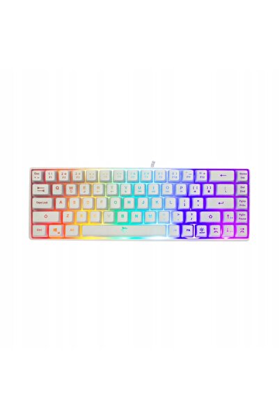 NO BRAND Tastatură de gaming cu membrană albă, 60%, retroiluminată, cu fir