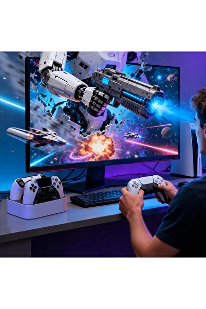 NO BRAND Stație de încărcare pentru controlere PS5 - Încărcător dublu cu LED