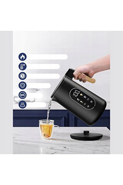 NO BRAND Fierbător electric cu control temperatură 2200W Panou tactil 1.7L