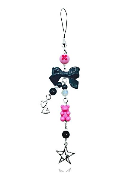 Generic Hot Pink Cute Y2K Phone Charm Aesthetic Accessories Bear Heart Lanyar...