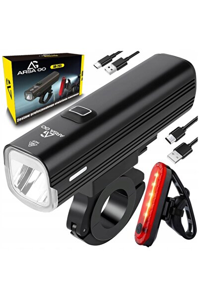 NO BRAND Lumină de bicicletă LED față-spate, Lampă reîncărcabilă, Lanternă 2x...