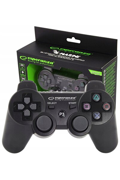 NO BRAND Gamepad wireless Bluetooth Ps3 cu vibrații Negru Esperanza Marine