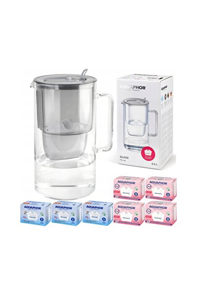 Aquaphor Morion Carafă de sticlă cu filtru Aquaphor Glass Gray + 7 cartușe de...