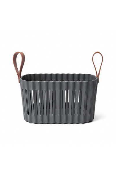 Sunplast Sun Plast Plastic Basket with Handle - 18 × 30 × 20 cm - Grey