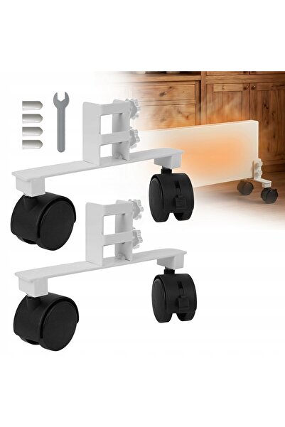 NO BRAND Picioare universale cu roți pentru radiator IR, 13cm, 2 bucăți