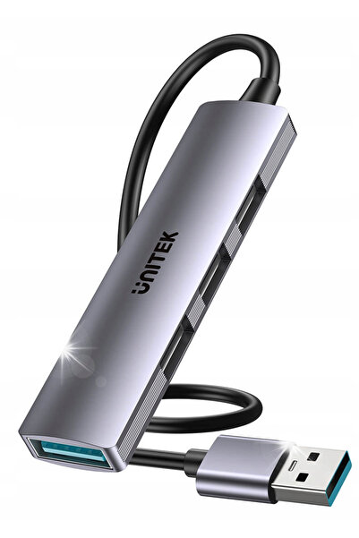 Unitek Hub USB-A compact 4 în 1, 1 port 5Gbps, 3 porturi 480Mbps