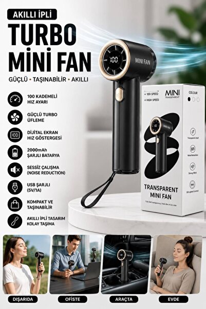 WUNİT 100 Kademeli El Tipi Turbo Fan Soğutucu Dijital Ekranlı Askı İpli Taşın...
