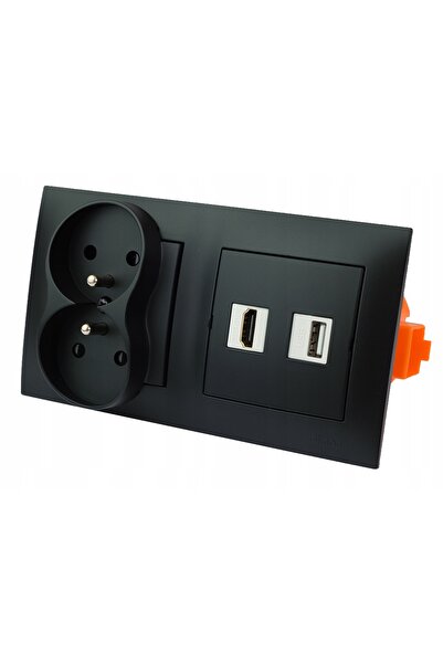 Kontakt-Simon Priză de perete încastrată 1 USB HDMI 2x 230V