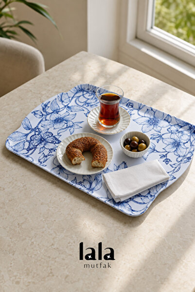 Lala Mutfak Konak Kaydırmaz Servis Tepsisi 41 x 30 cm – Melamin Kahvaltı, Çay...