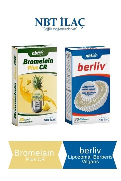 Nbt İlaç Nbtlife Bromelain Plus CR 30 Kapsül - Berliv Lipozomal Berberis Vulg...