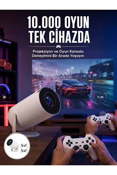 Marsilyan Projeksiyon Cihazı Video Oyun Konsolu 8 Gb Hafıza Lcd Ekran Kumanda...