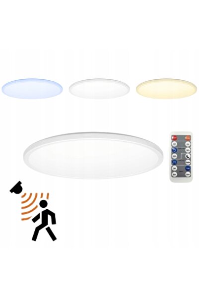NO BRAND Plafonieră LED cu senzor și telecomandă, rotundă, 22,5cm, 12W, CCT, ...