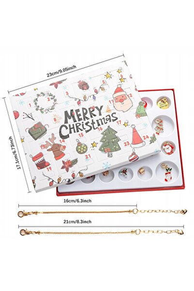 NO BRAND Calendar de Advent Fetițe Talismane pentru brățări Cadou Moș Crăciun