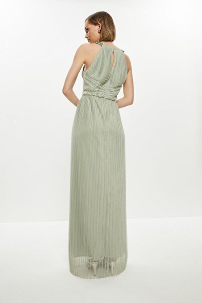 NO BRAND Rochie de cocktail Coast 36, maxi, plisată, cu șal și paiete, Coast 36