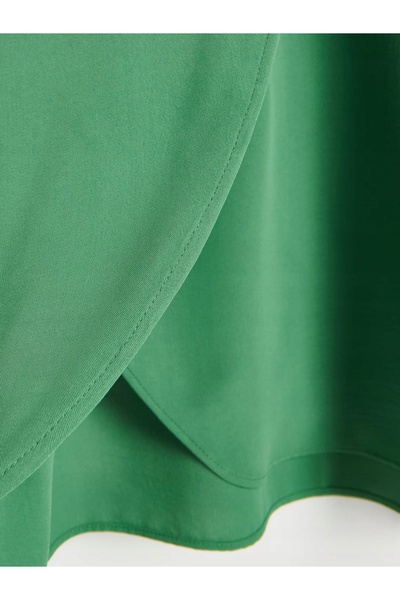 NO BRAND Rochie clasică simplă verde, cu mâneci lungi, decolteu petrecut, măr...