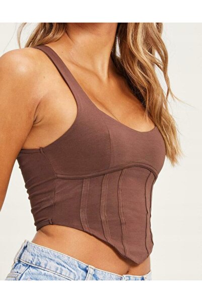 NO BRAND Top corset scurt maro Nly Trend m