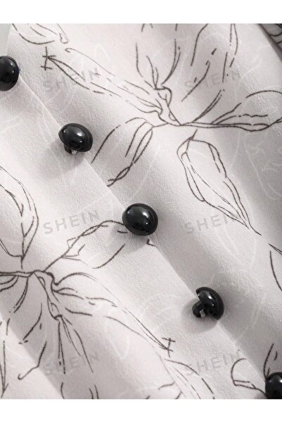 NO BRAND Rochie Dazy S Clasic Bej cu mânecă scurtă, midi, cu imprimeu floral