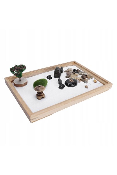 NO BRAND Kit Grădină de Nisip Figurine Zen Miniaturi Japoneze pentru Meditație