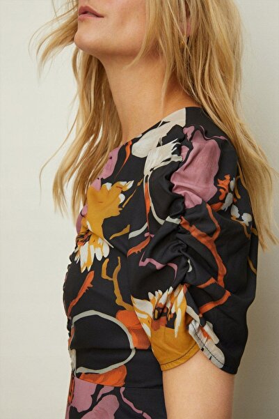 NO BRAND Rochie mini cu imprimeu floral Simple Oasis 36
