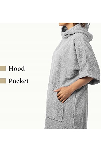 NO BRAND Halat de baie unisex Homelevel, mărimea S-M, gri, bumbac organic