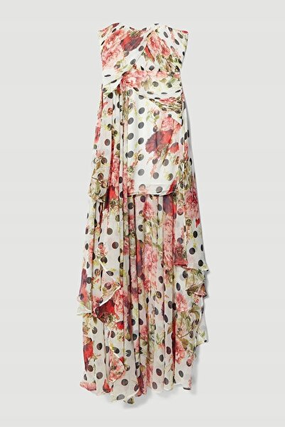 NO BRAND Rochie mini multicoloră cu imprimeu floral, spate lung, Karen Millen 38