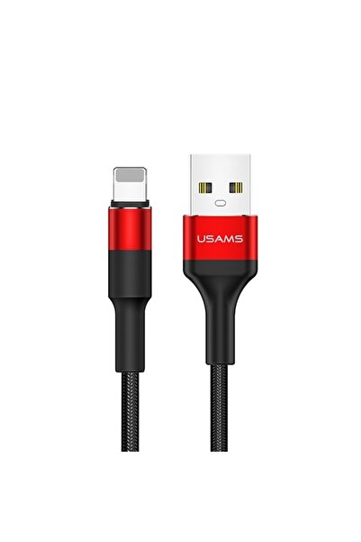 Usams Cablu USB-A împletit la Lightning pentru încărcare și date U5 2A 1.2m Roșu
