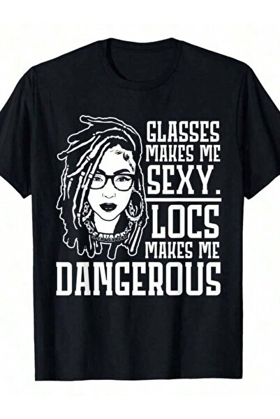 Astogria13 تي شيرت نسائي بطباعة "Locs Make Me Dangerous Afro Hair Black Ameri...