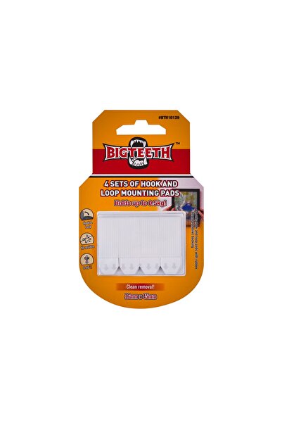 BIG TEETH 4 Sets Of Hook And Loop Mounting Pads 16mm x 45mm