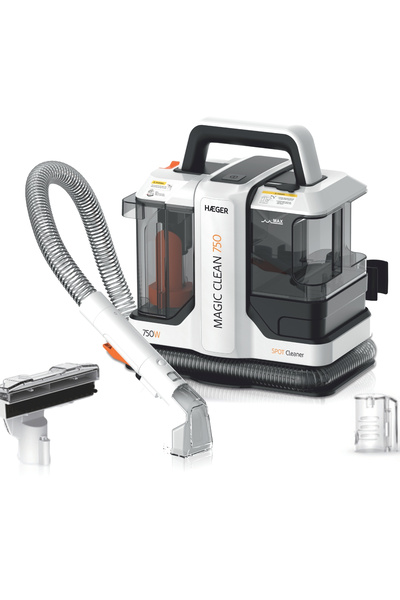 HAEGER Aspirator cu funcție de spălare prin injecție-extracție MAGIC CLEAN 750, Putere 750W, Rezervor dublu 1080ml/850ml, compact, Funcție de autocurățare, pentru covoare, canapele, tapițerie, Alb