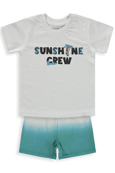 Civil Baby Sunshine Crew Printed 6-18 Months Set - White